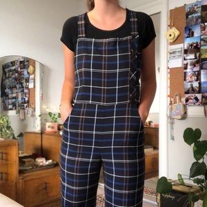 zara plaid overalls/ jumpsuit!